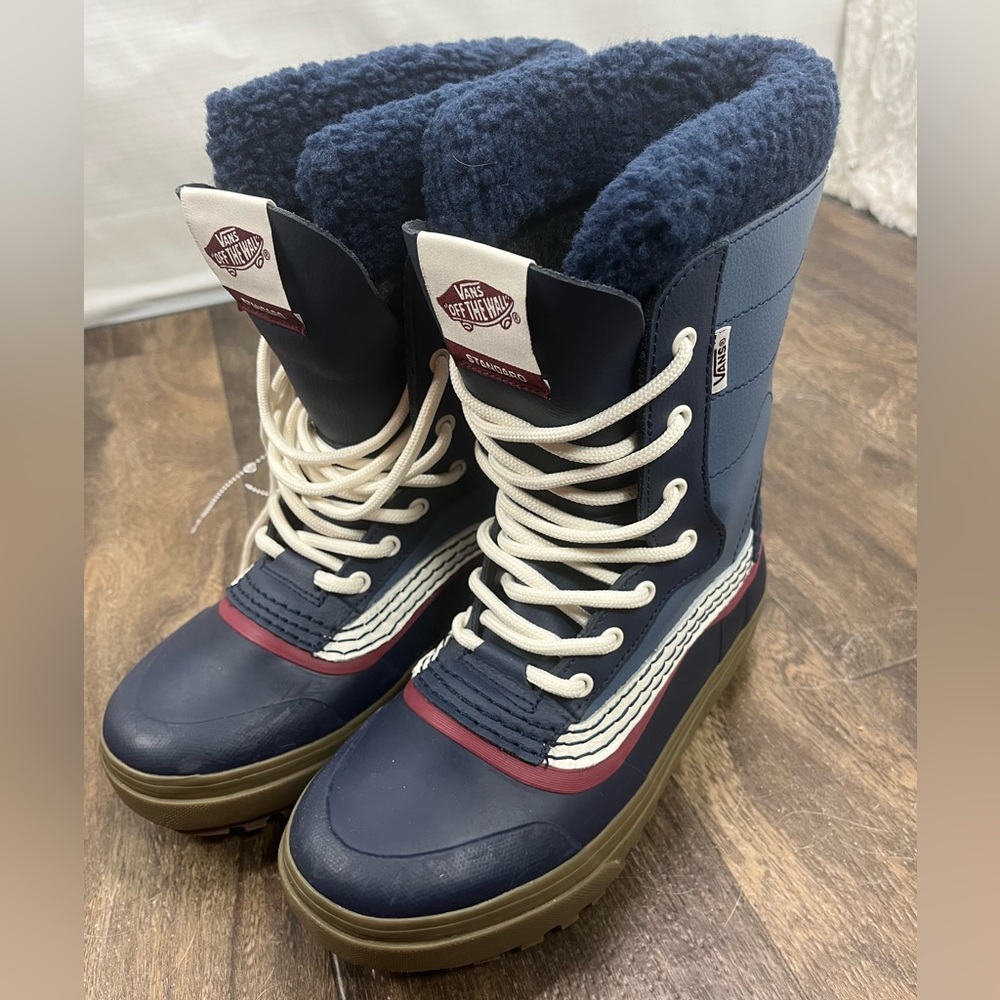 Vans Off The Wall Blue White Standard Snow Mite Waterproof Boots W6.5/M5